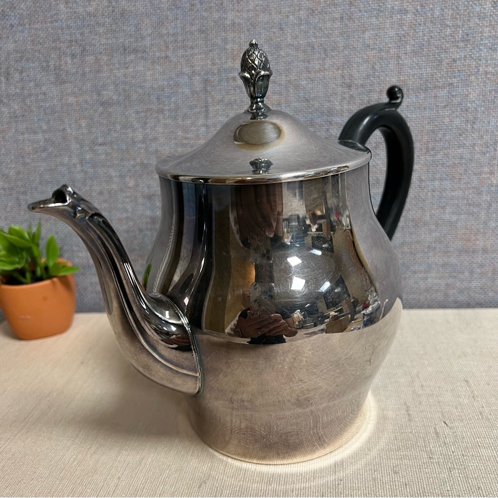 Vintage WM A Rogers Silver Plate On Brass Teapot 5.5 Cups